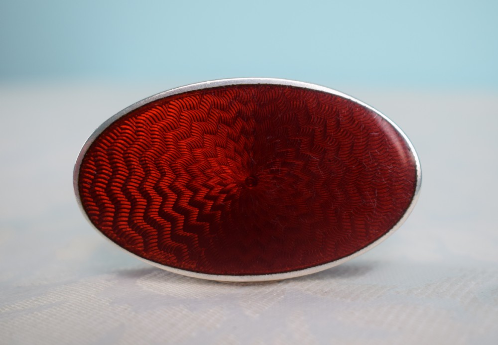 Stunning Austrian Silver Red Guilloche Enamel Snuff Box Georg Adam Scheid c.1900 German Import Marks 900 Gilt