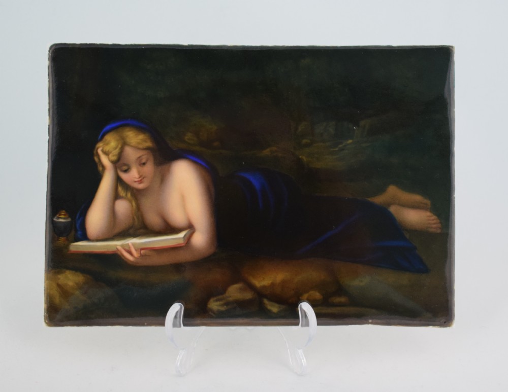 19thC Berlin KPM Porcelain Plaque The Penitent Magdalene Mary
