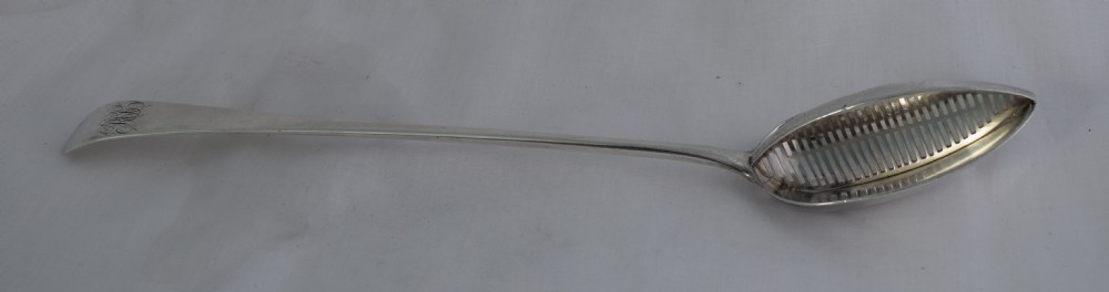 George III Silver Gravy Straining Spoon London 1795 Samuel Meriton II 18th Century Sterling Georgian Antique