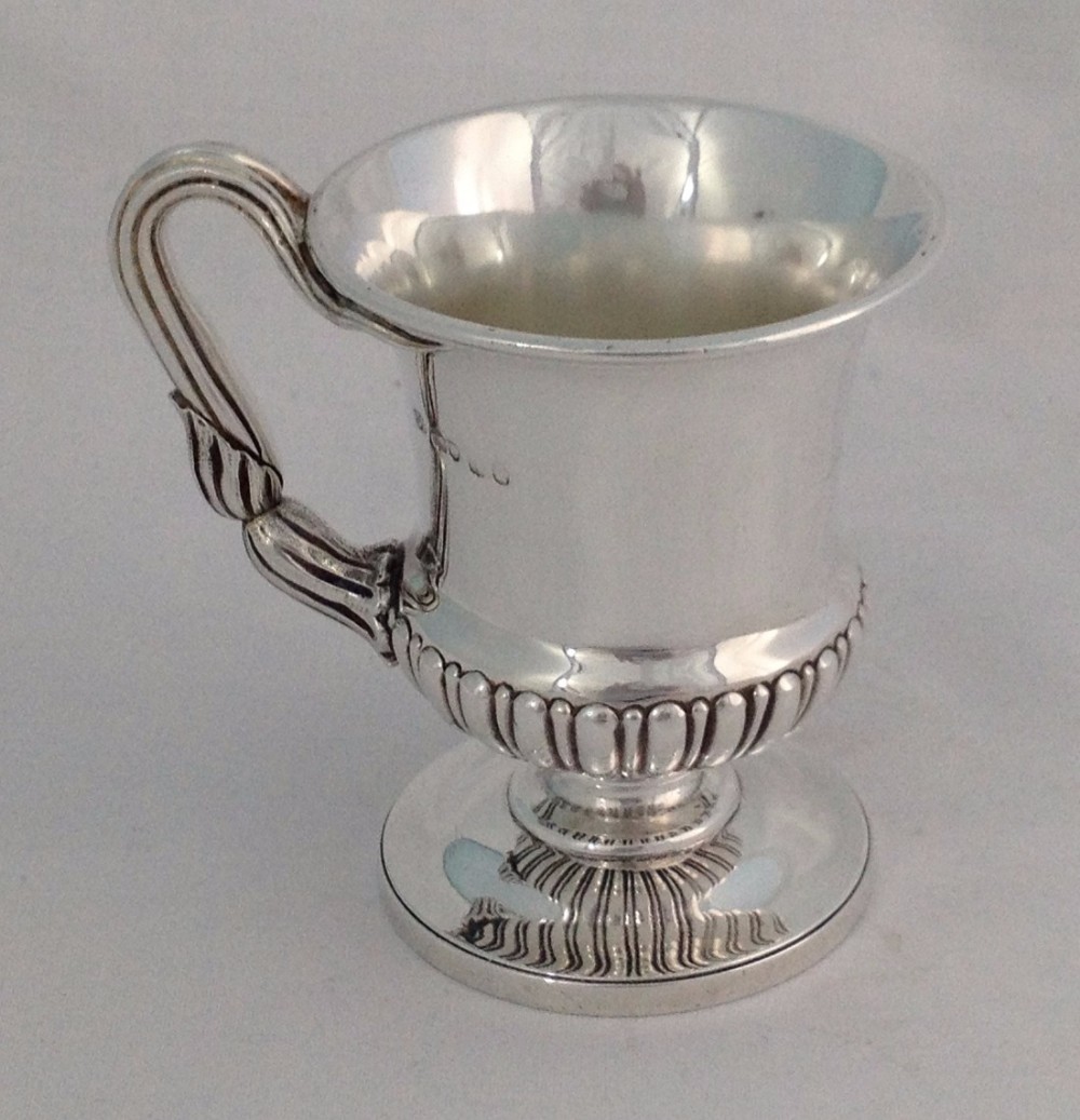 George IV Silver Pedestal Christening Cup Atkins & Somersall 1825  Mug