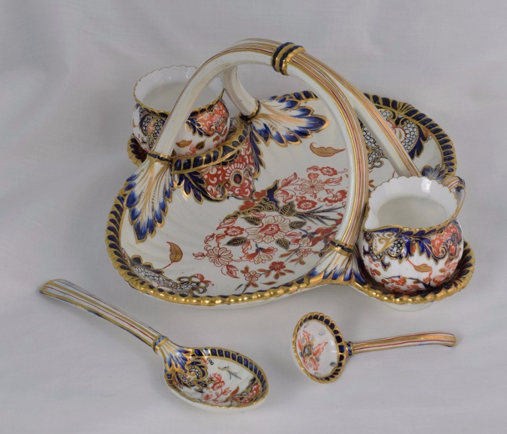 Stunning Crown Derby Strawberry Server Set Kings Pattern Imari 
