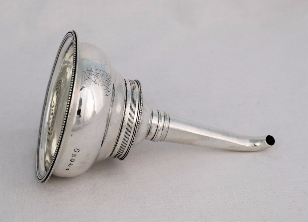 18thC Georgian Silver Reeded Wine Funnel London 1792  George III