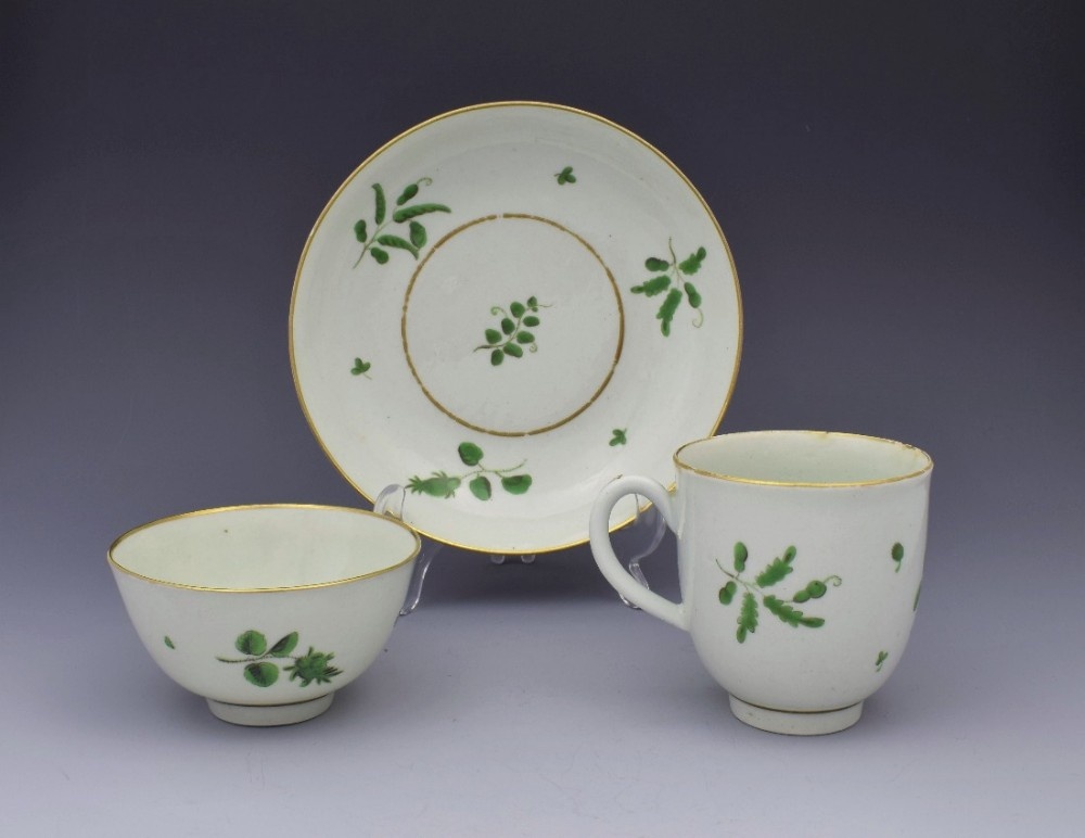 First Period Worcester Camieau Vert Green Trio Cup & Saucer
