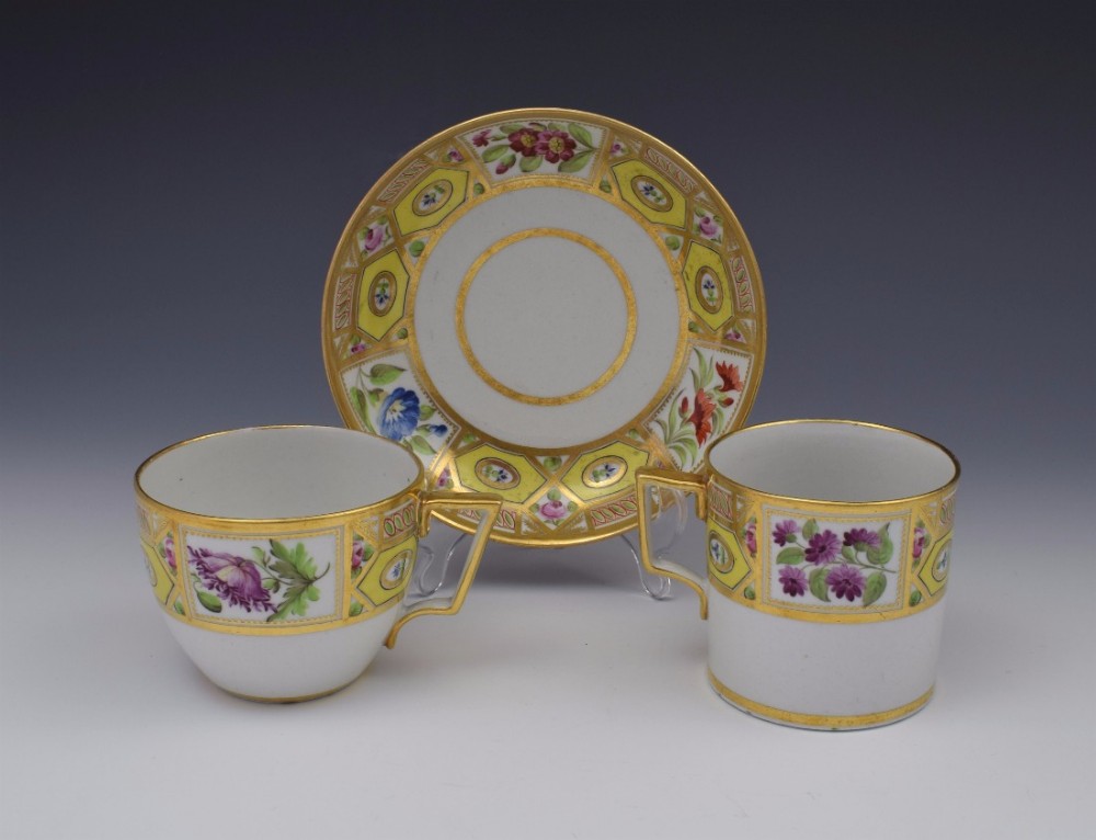 Regency Coalport Porcelain Church Gresley Pattern Trio Cup & Saucer