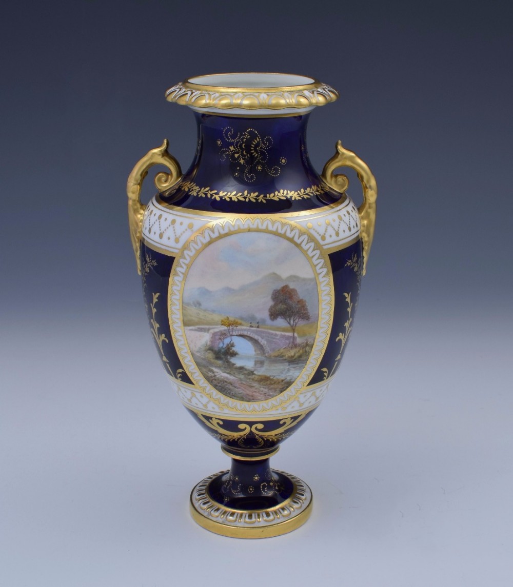 Royal Crown Derby Vase Signed Cuthbert Gresley Brigg Of Turk