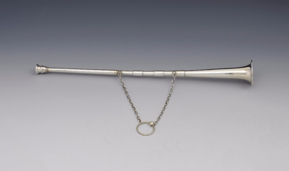 Early 20thC Sterling Silver Hunting Horn E Baker & Son Chester 1928