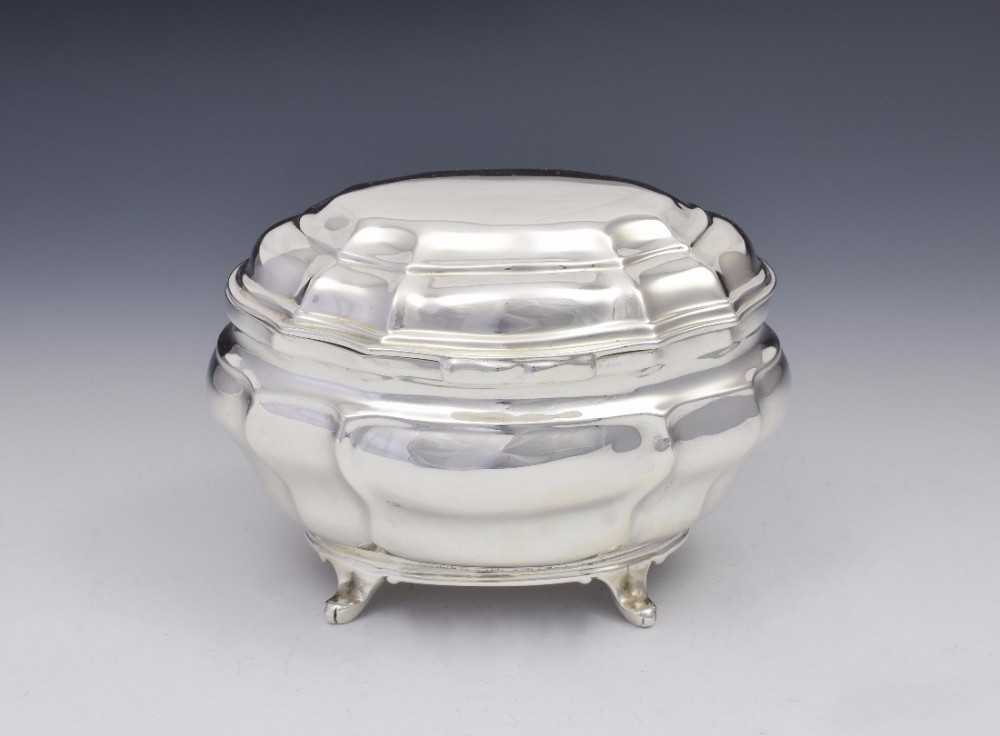 George V Silver Sugar Box Charles Stuart Harris 18thC German Style