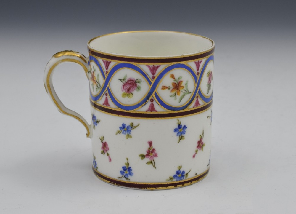 18th Century Sevres Coffee Can Gobelet Litron Marie Jeanne Barbe Bunel