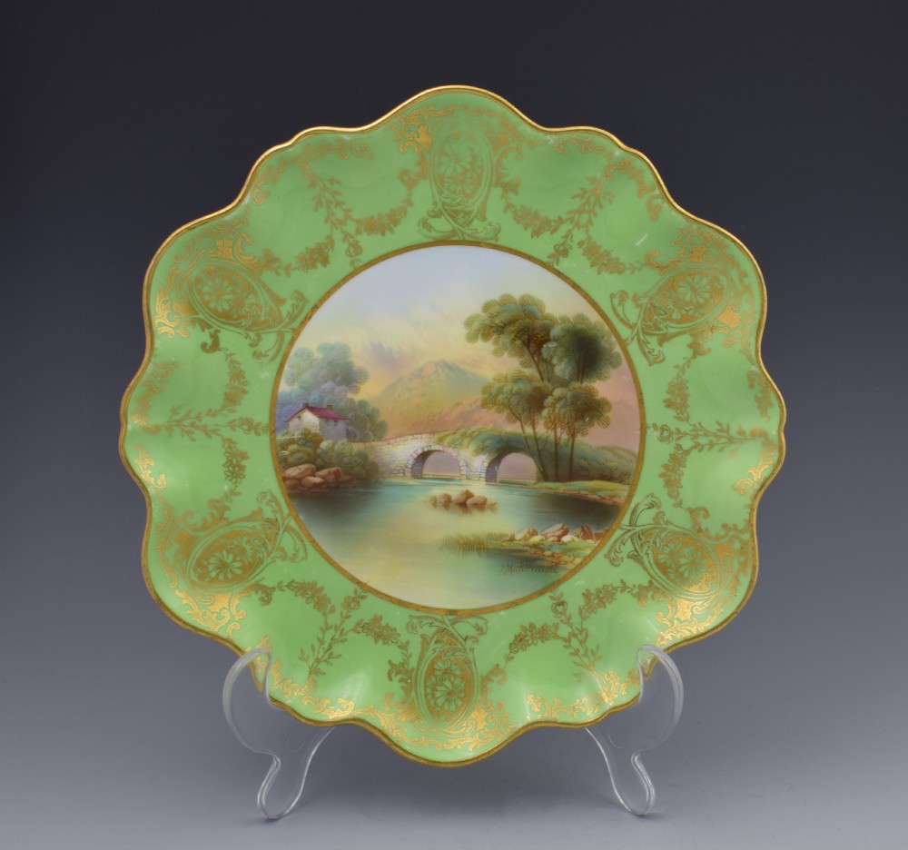 AYNSLEY CABINET Dessert PLATE F. MICKLEWRIGHT BEDDGELERT C.1910 