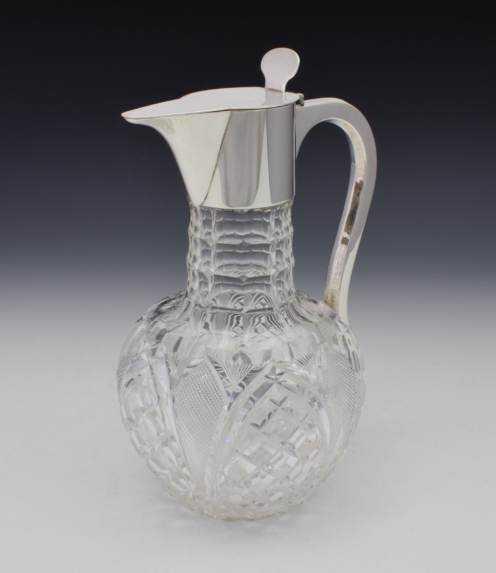 Dresser Style Silver & Cut Crystal Claret Jug Hukin & Heath View II