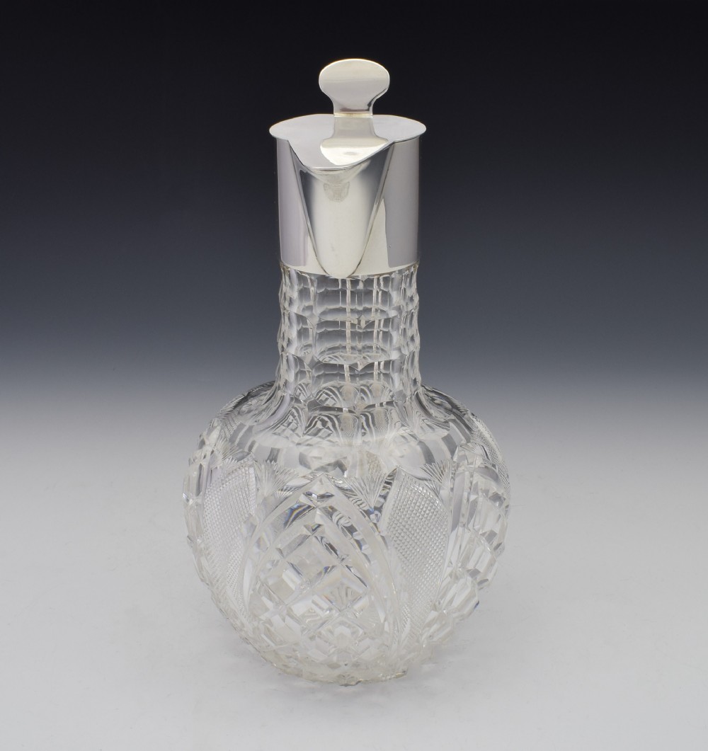 Dresser Style Silver & Cut Crystal Claret Jug Hukin & Heath View III