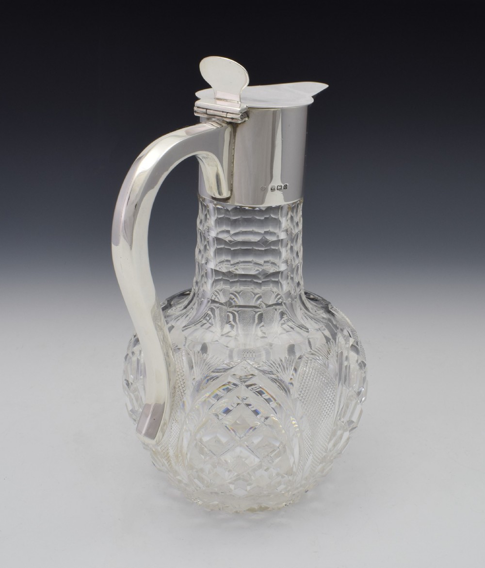 Dresser Style Silver & Cut Crystal Claret Jug Hukin & Heath View VI