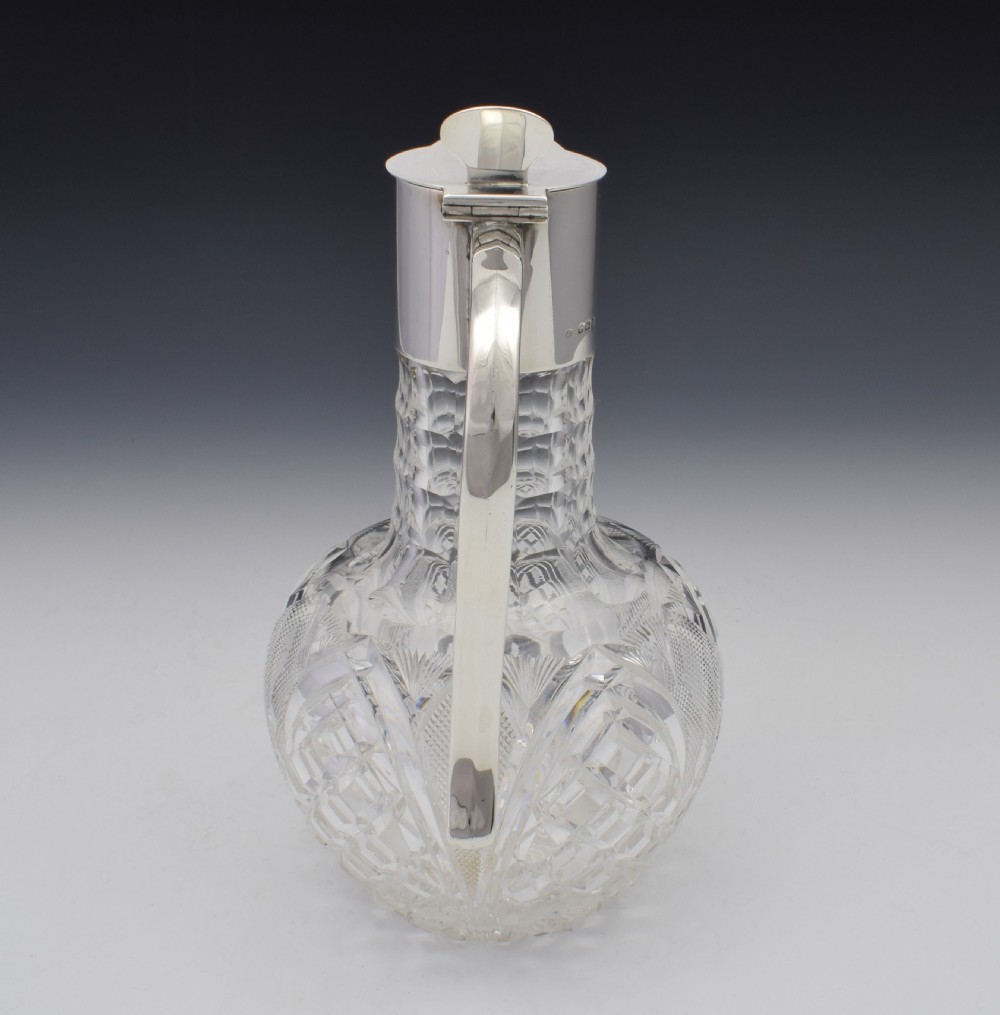 Dresser Style Silver & Cut Crystal Claret Jug Hukin & Heath View VII