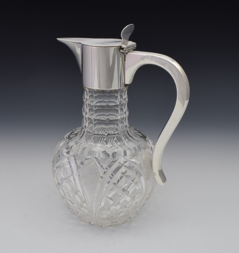 Dresser Style Silver & Cut Crystal Claret Jug Hukin & Heath View VIII