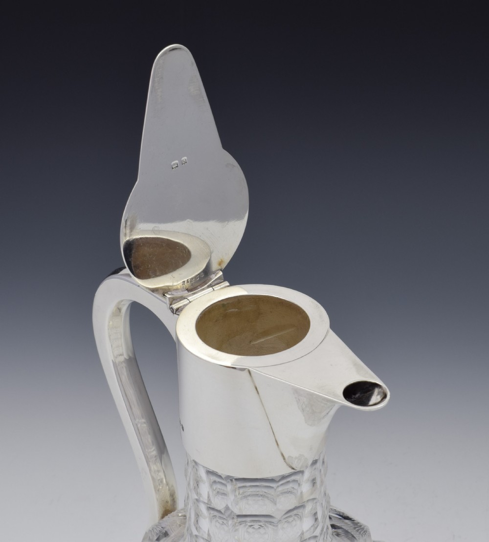 Dresser Style Silver & Cut Crystal Claret Jug Hukin & Heath View X