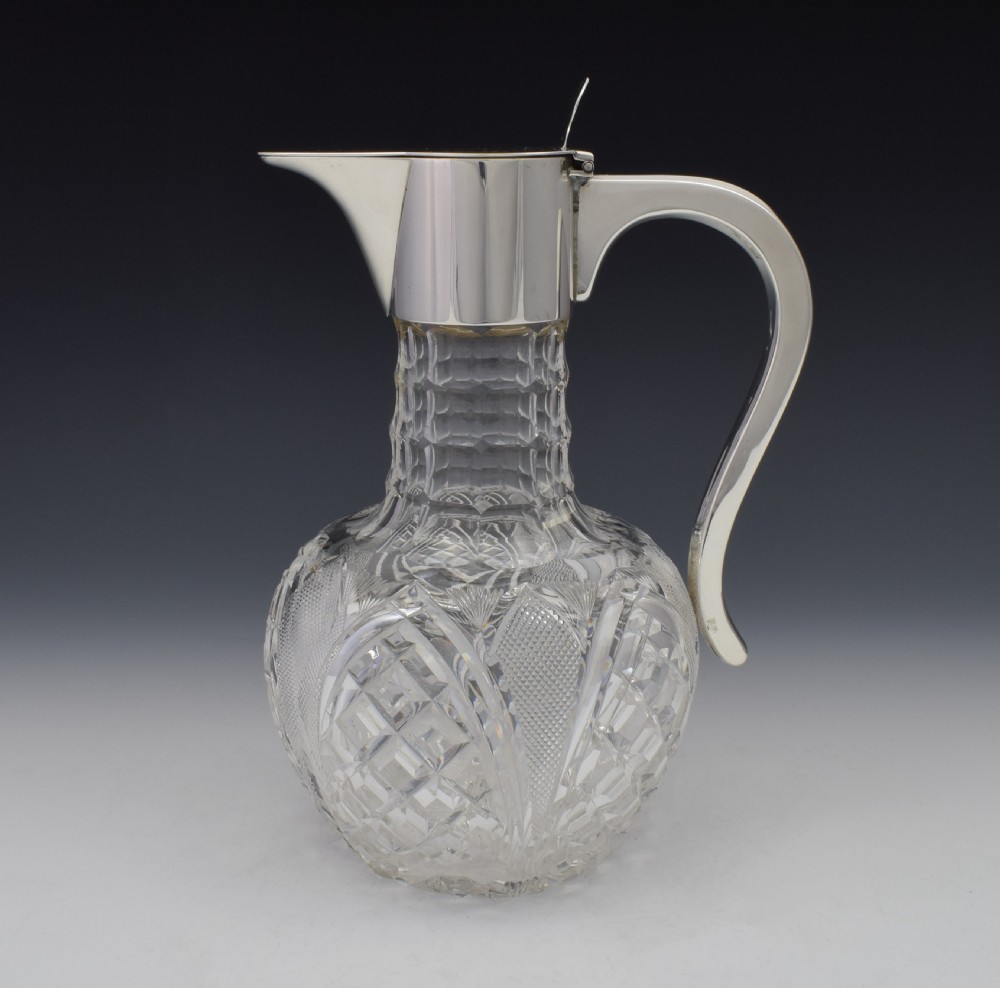 Dresser Style Silver & Cut Crystal Claret Jug Hukin & Heath View XI