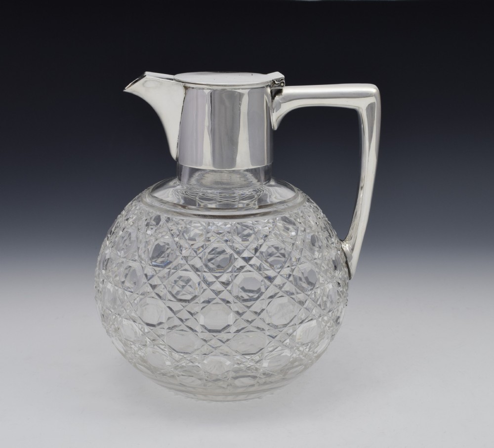 Victorian Dresser Style Silver & Cut Glass Claret Jug Barnard & Sons