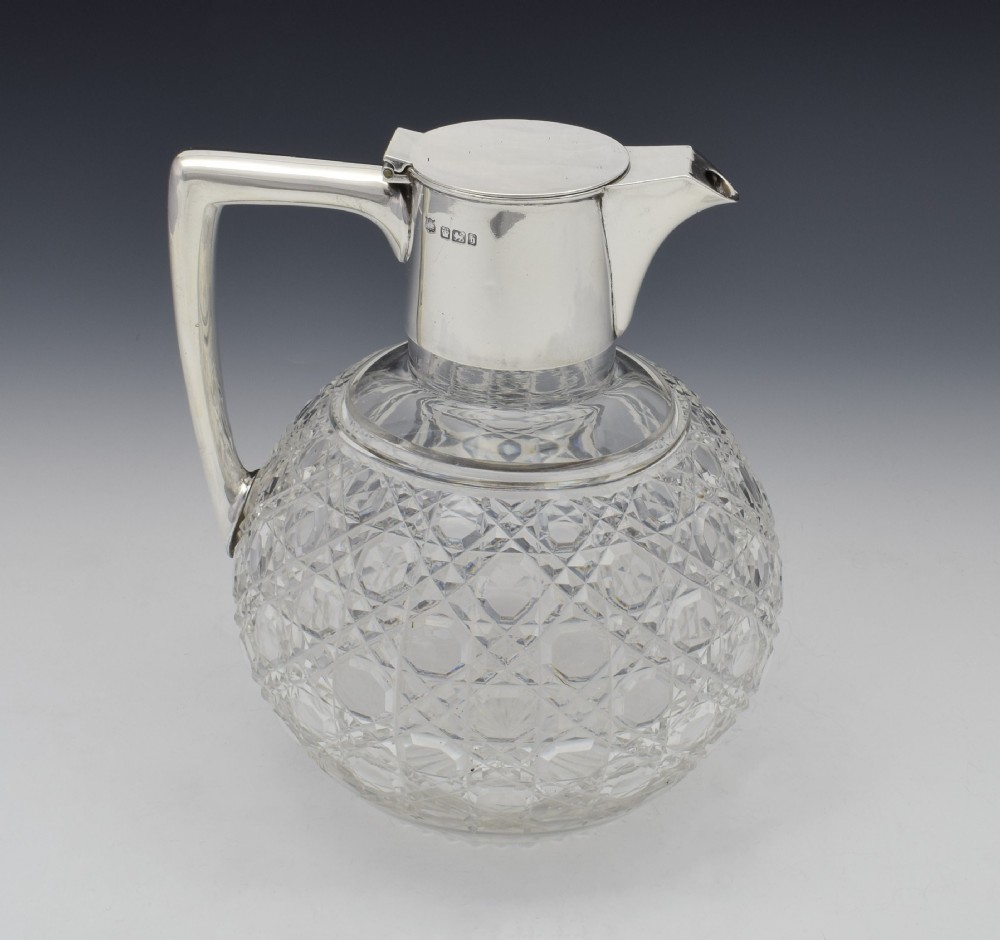 Victorian Dresser Style Silver & Cut Glass Claret Jug Barnard & Sons View IX