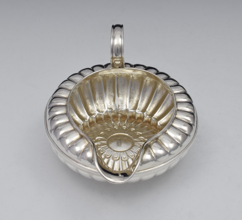 Unusual George III Silver Squat Melon Fluted Cream Jug Georgian View II