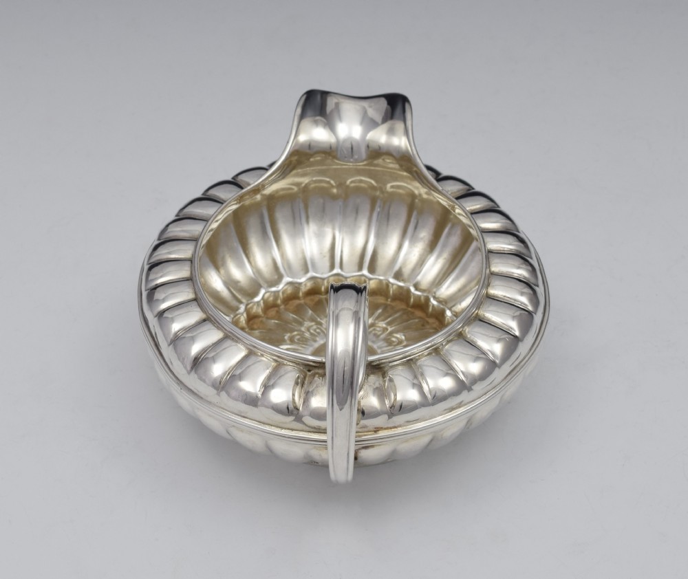 Unusual George III Silver Squat Melon Fluted Cream Jug Georgian View IV
