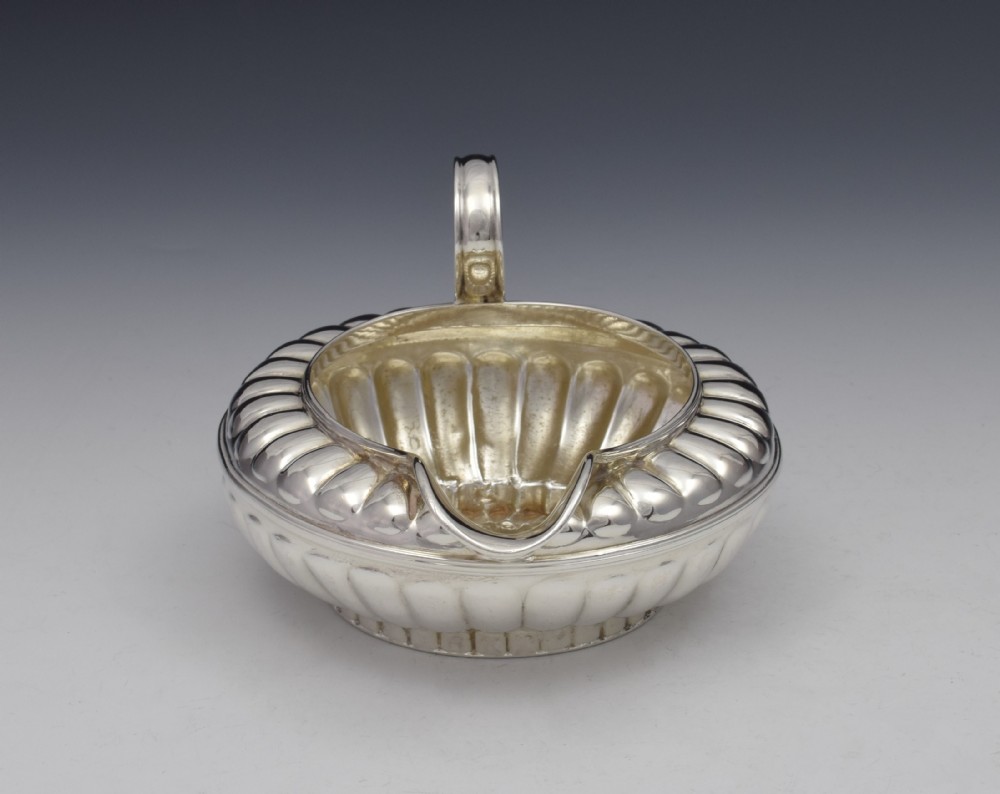 Unusual George III Silver Squat Melon Fluted Cream Jug Georgian View VII