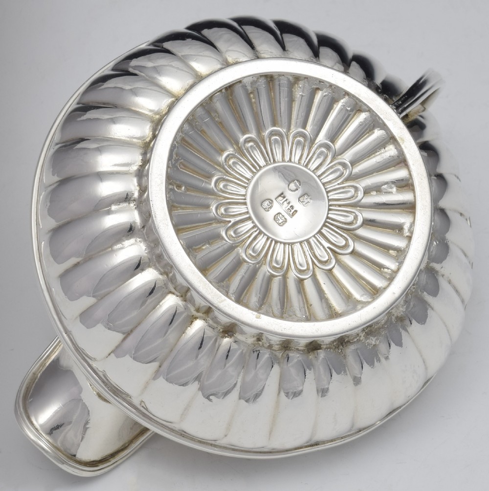 Unusual George III Silver Squat Melon Fluted Cream Jug Georgian View XIV