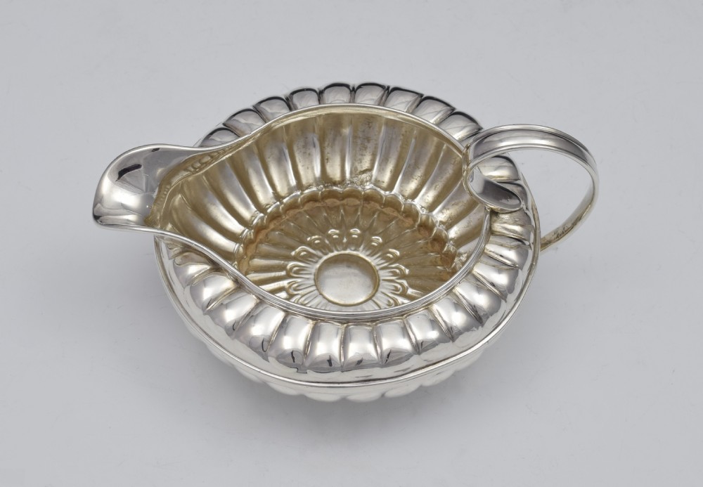 Unusual George III Silver Squat Melon Fluted Cream Jug Georgian View XV
