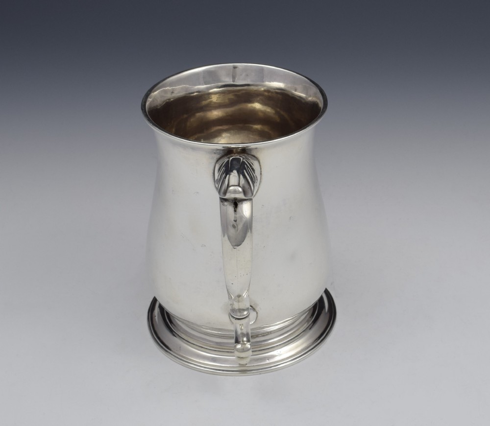 GEORGE II SILVER 1 PINT BEER MUG TANKARD LONDON 1752 GEORGIAN  View VII