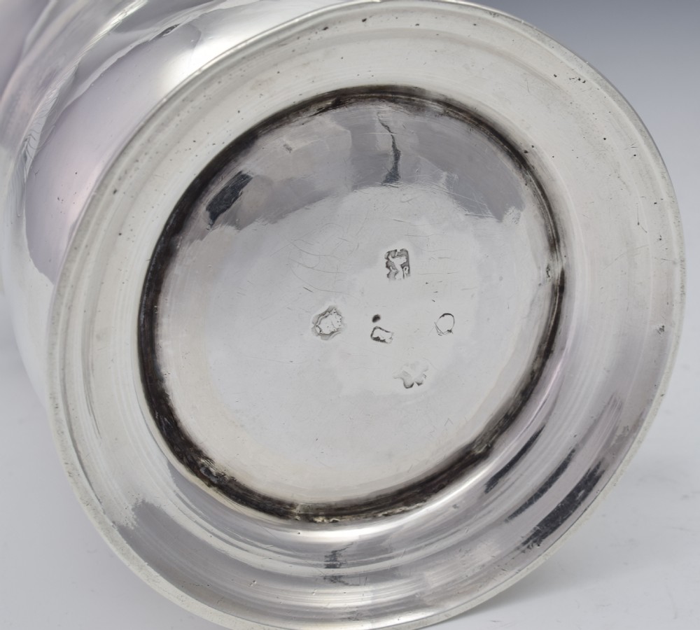 GEORGE II SILVER 1 PINT BEER MUG TANKARD LONDON 1752 GEORGIAN  View XI