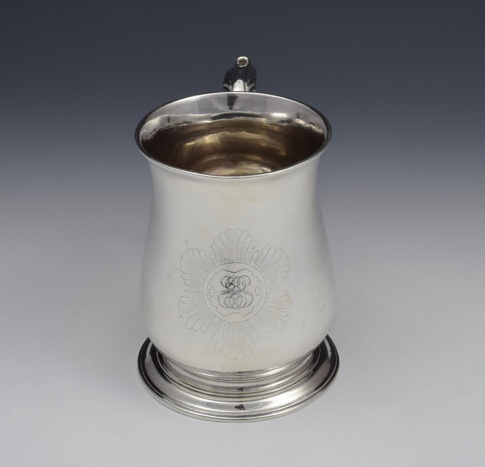 GEORGE II SILVER 1 PINT BEER MUG TANKARD LONDON 1752 GEORGIAN  View XIII