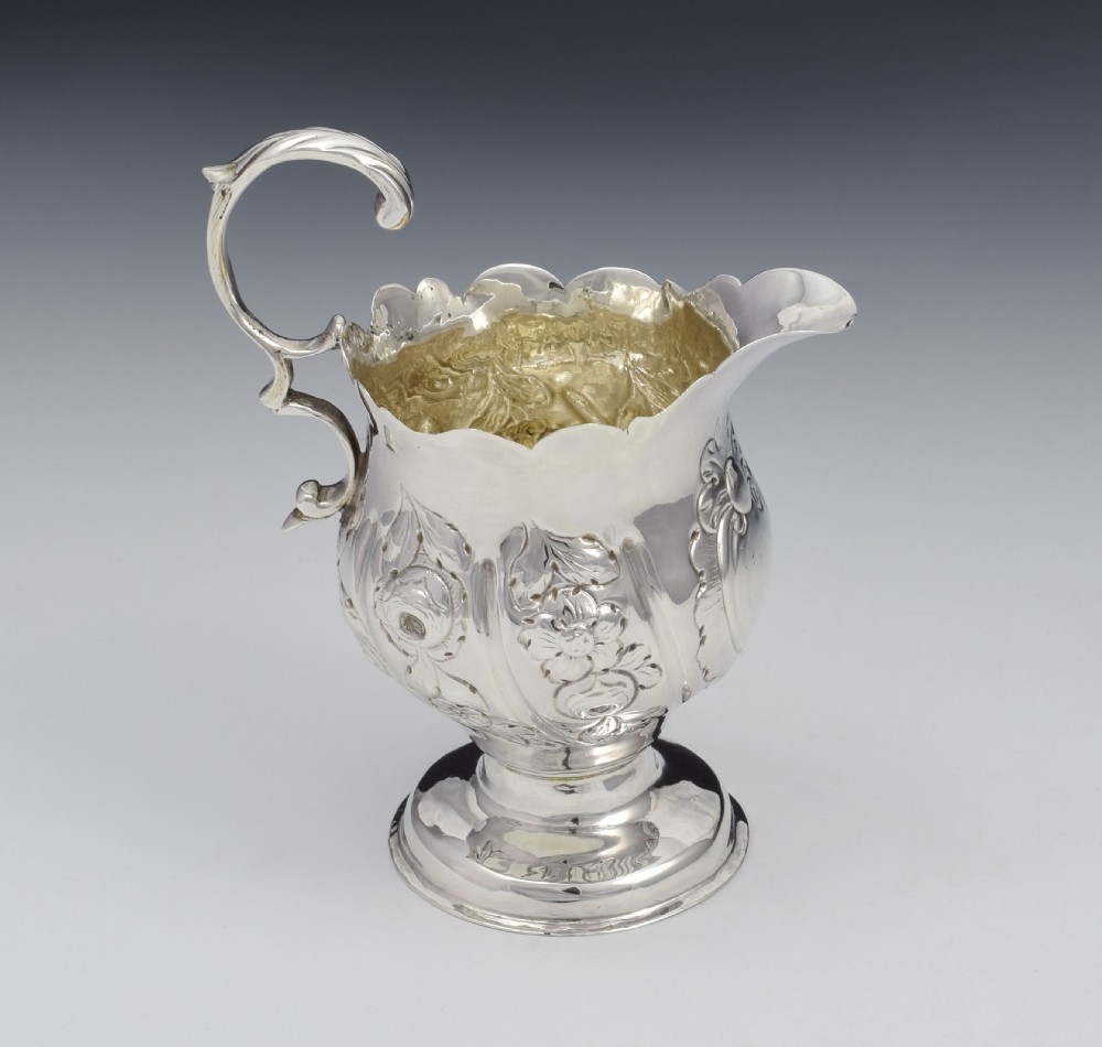 Early George III Silver Pedestal Cream Jug 1763 Georgian