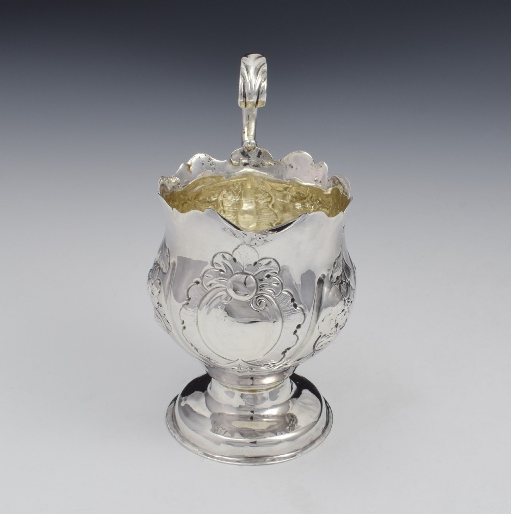 Early George III Silver Pedestal Cream Jug 1763 Georgian View III