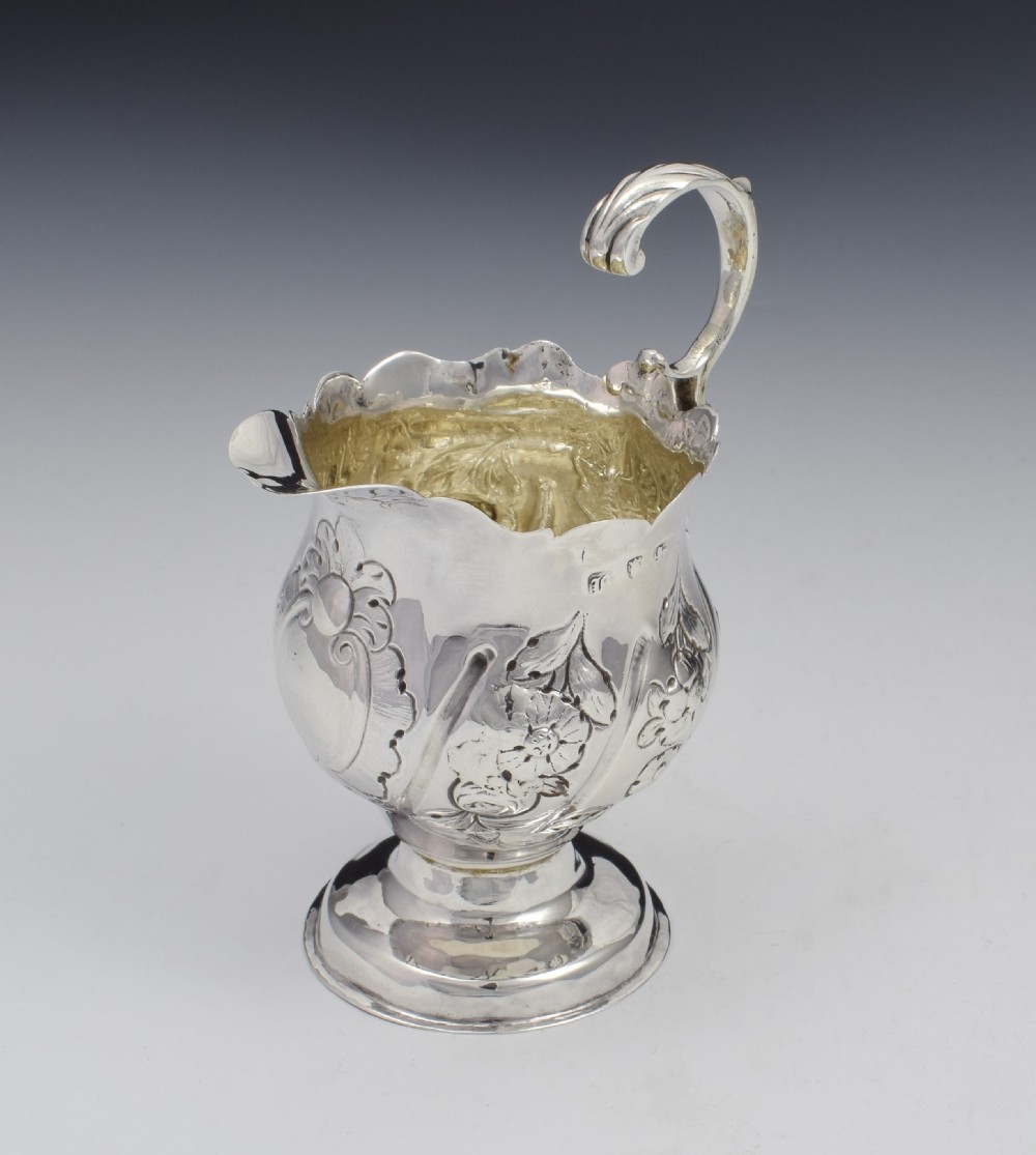 Early George III Silver Pedestal Cream Jug 1763 Georgian View IV