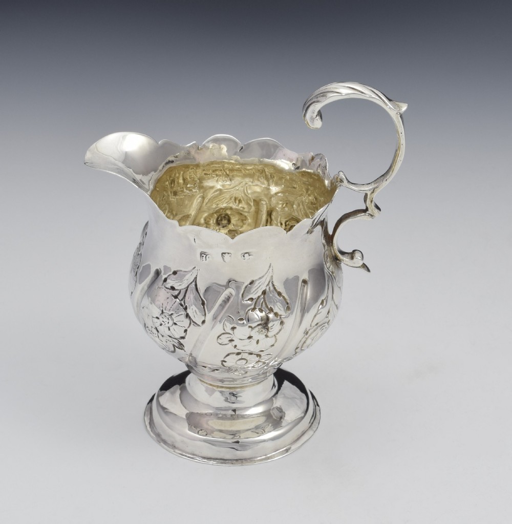 Early George III Silver Pedestal Cream Jug 1763 Georgian View V