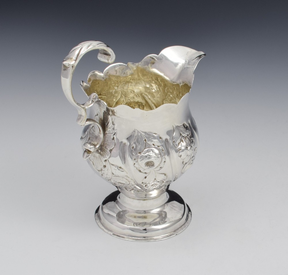 Early George III Silver Pedestal Cream Jug 1763 Georgian View VIII