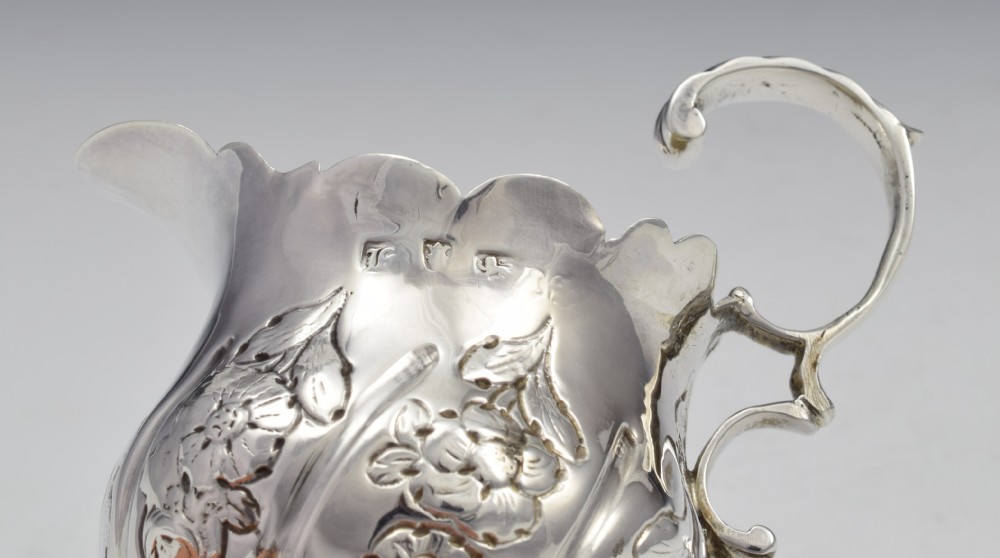 Early George III Silver Pedestal Cream Jug 1763 Georgian View X