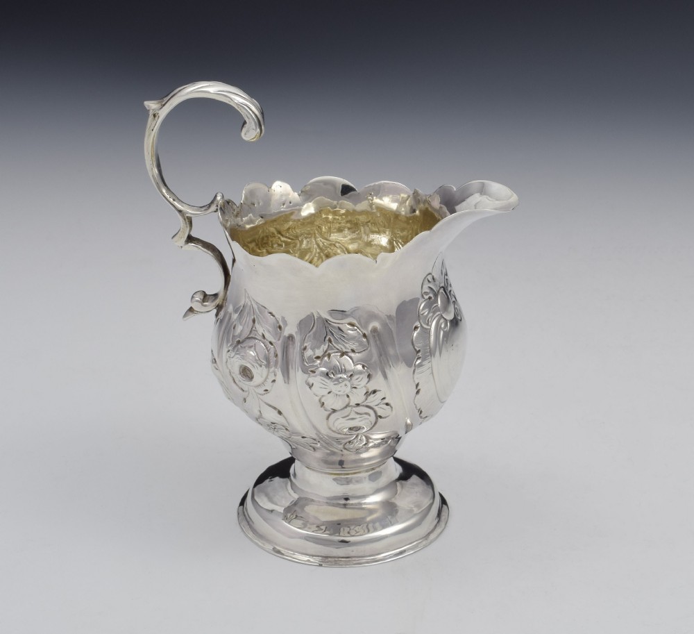 Early George III Silver Pedestal Cream Jug 1763 Georgian View XI