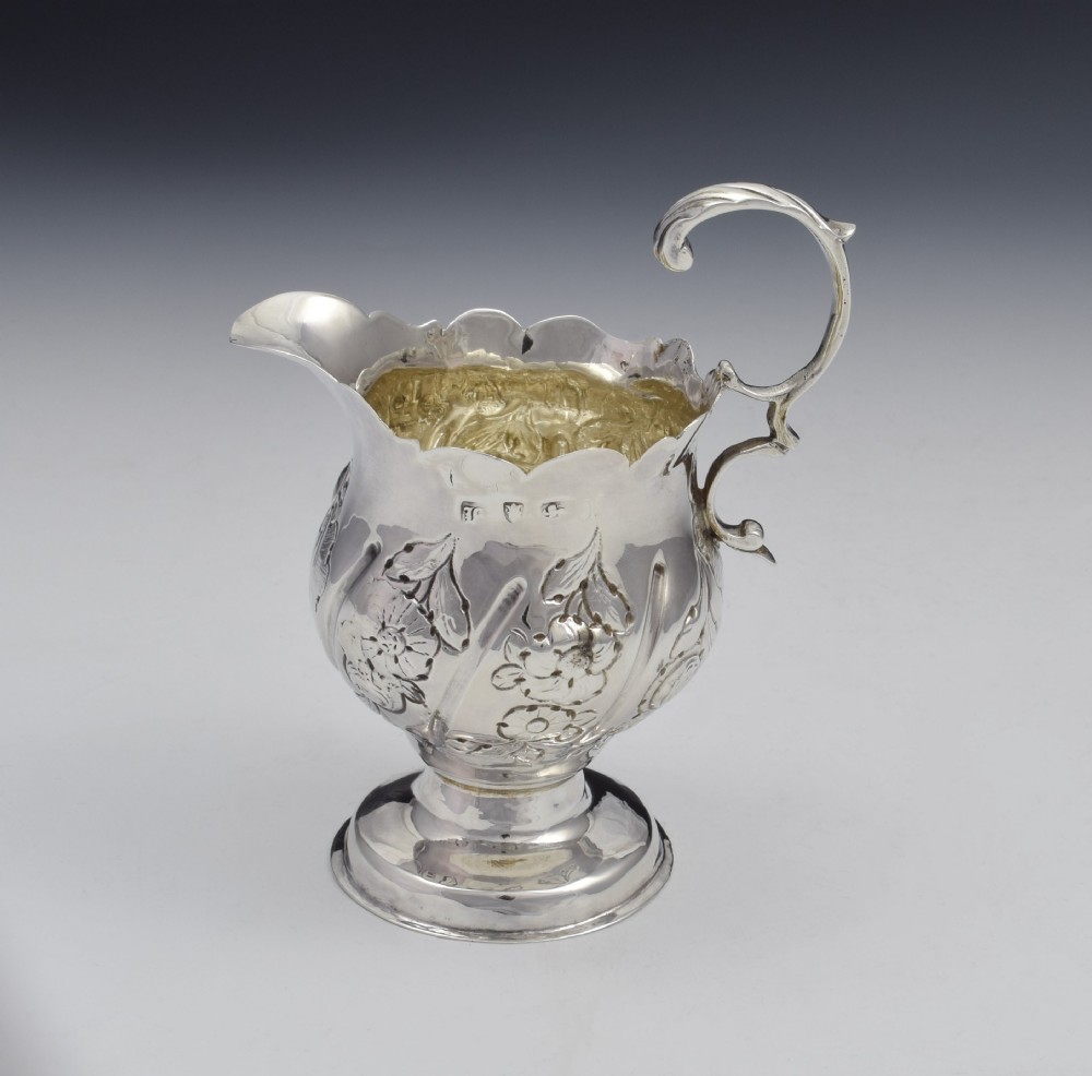 Early George III Silver Pedestal Cream Jug 1763 Georgian View XIII
