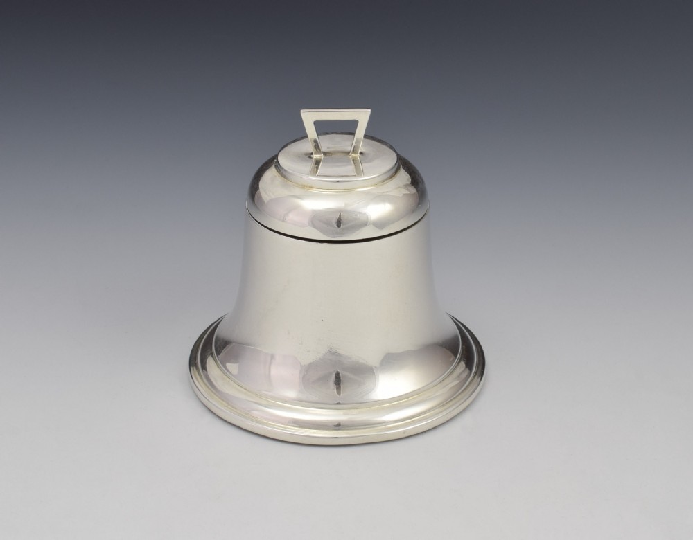 Art Deco Silver Novelty Bell Shaped Inkwell A & J Zimmerman 1927
