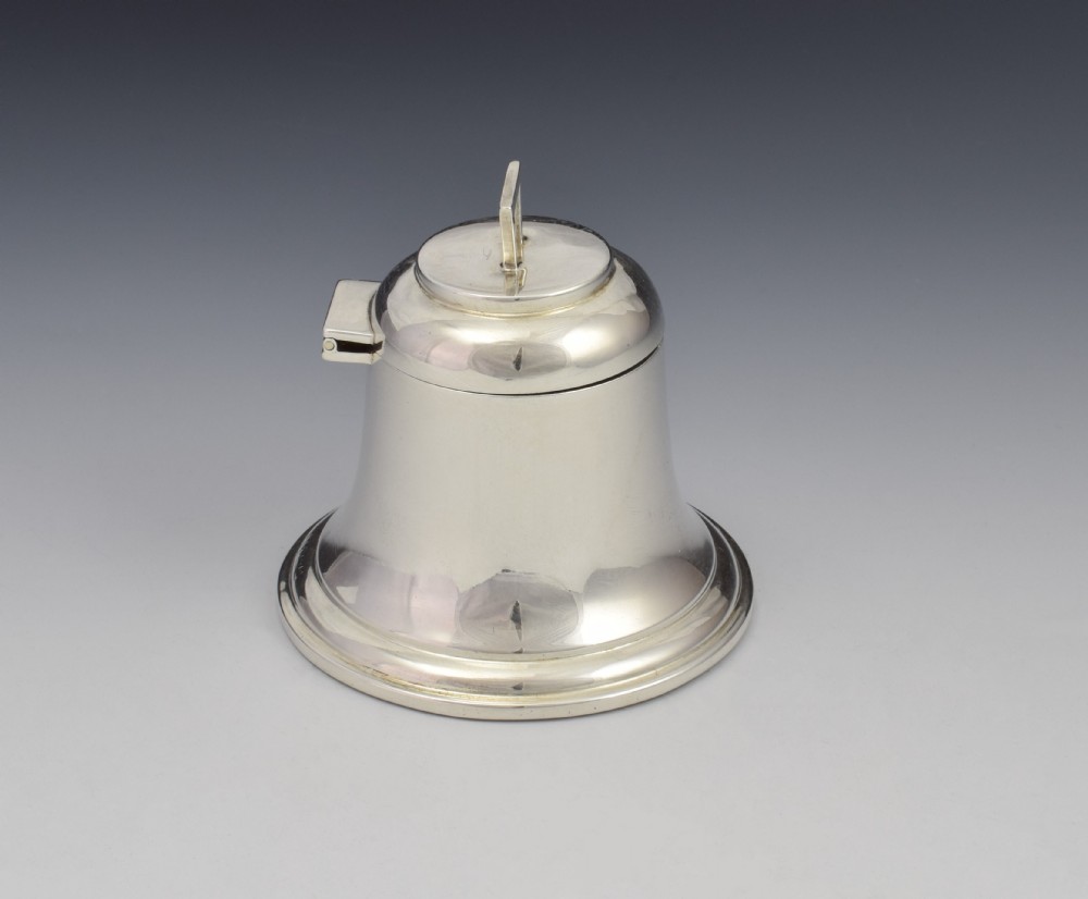 Art Deco Silver Novelty Bell Shaped Inkwell A & J Zimmerman 1927 View II