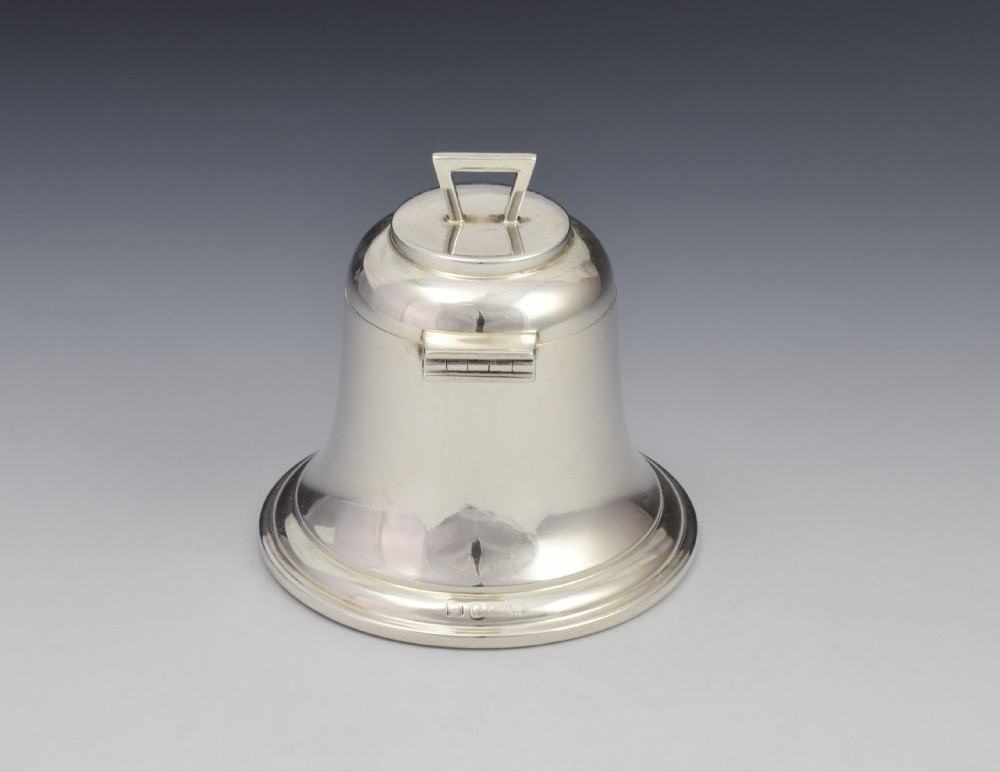 Art Deco Silver Novelty Bell Shaped Inkwell A & J Zimmerman 1927 View III