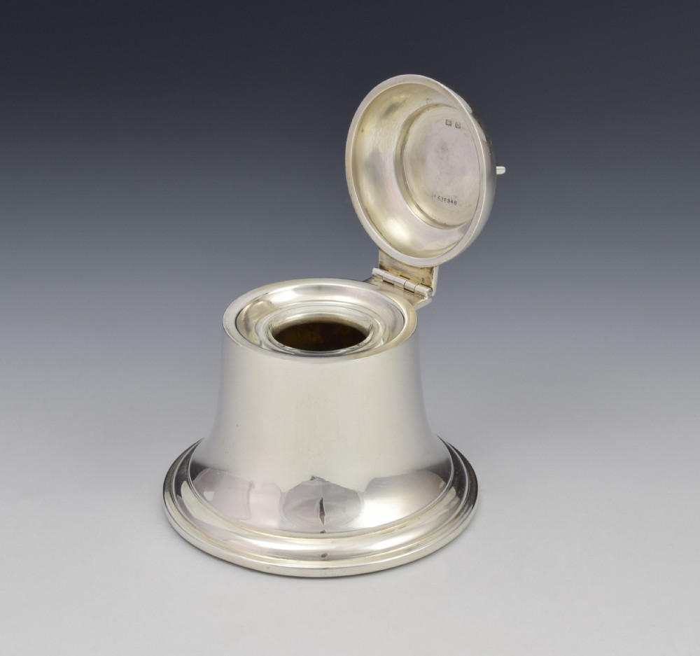 Art Deco Silver Novelty Bell Shaped Inkwell A & J Zimmerman 1927 View V