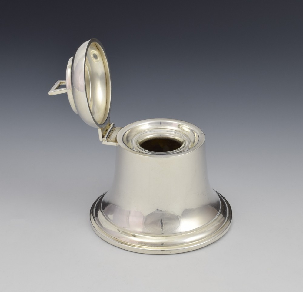 Art Deco Silver Novelty Bell Shaped Inkwell A & J Zimmerman 1927 View VII
