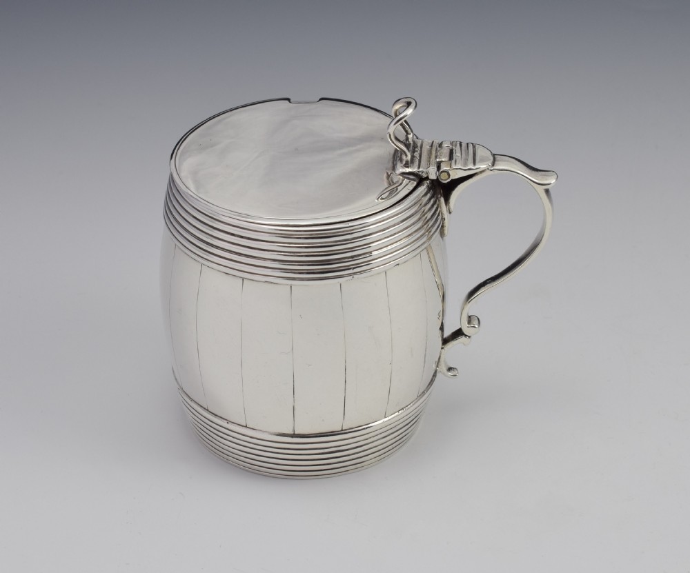 Georgian Silver Barrel Mustard Pot Joseph Wyatt London 1792