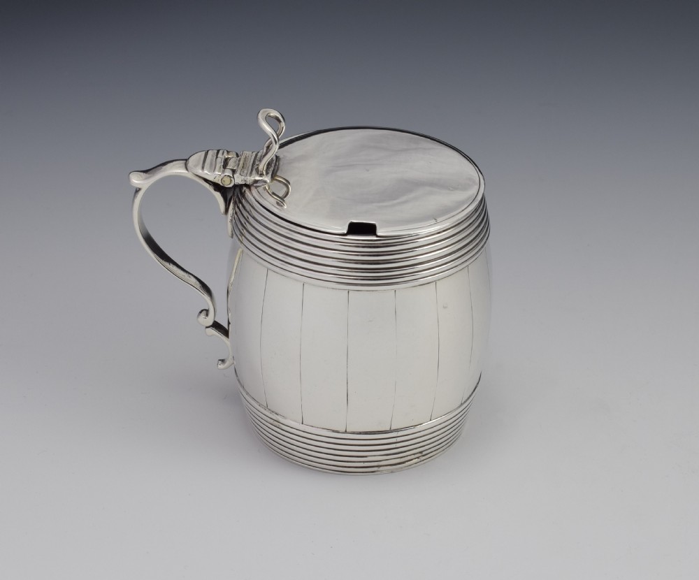 Georgian Silver Barrel Mustard Pot Joseph Wyatt London 1792 View V