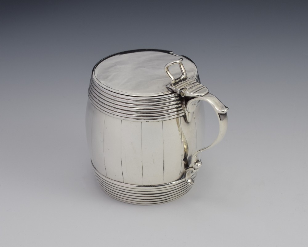 Georgian Silver Barrel Mustard Pot Joseph Wyatt London 1792 View VIII