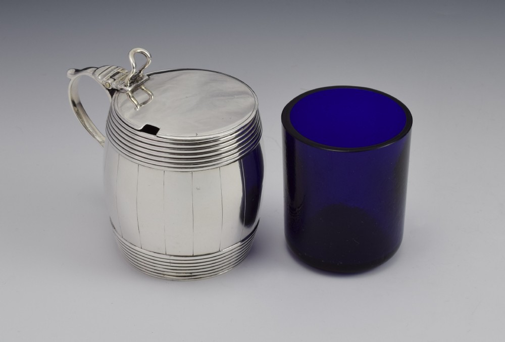 Georgian Silver Barrel Mustard Pot Joseph Wyatt London 1792 View X
