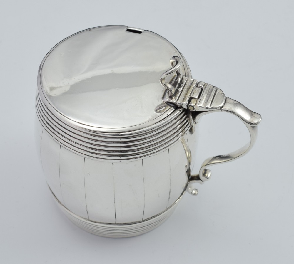 Georgian Silver Barrel Mustard Pot Joseph Wyatt London 1792 View XI