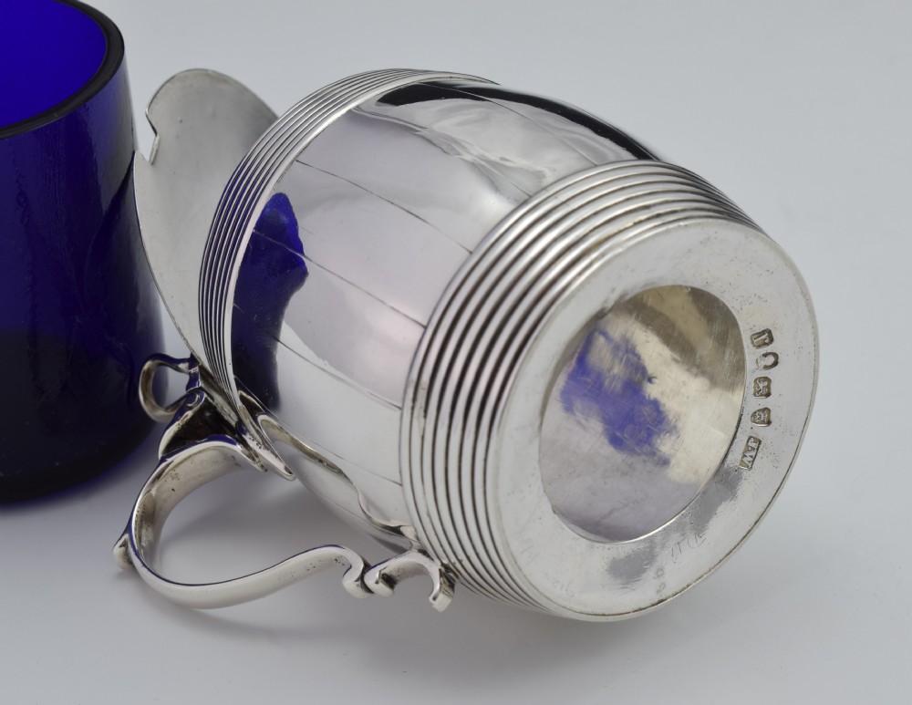 Georgian Silver Barrel Mustard Pot Joseph Wyatt London 1792 View XIV