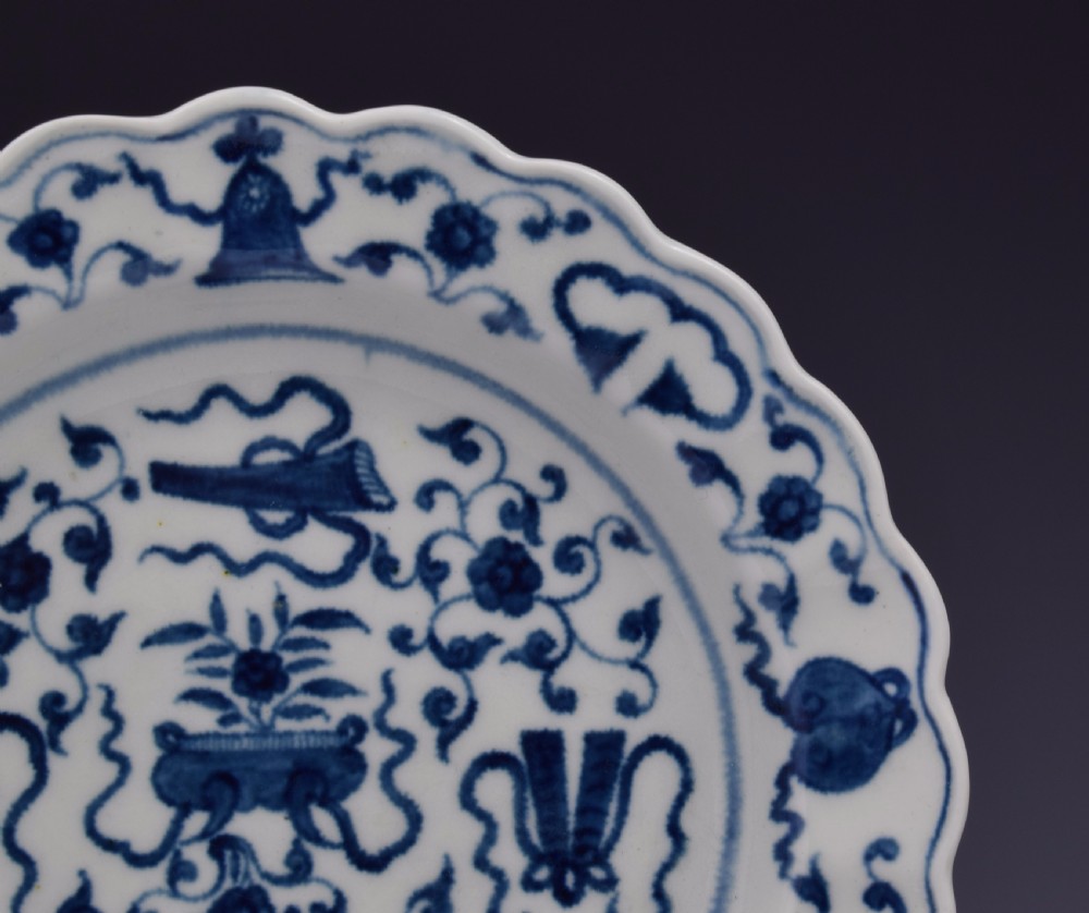 First Period Worcester Lobed Plate The Hundred Antiques Pattern View IV